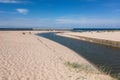 Jamienski Nurt sand beach at water canal near Jamno lake in Poland