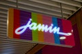 Jamin shop with illuminated logo