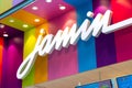 Jamin shop with illuminated logo.
