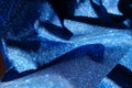 Jammed shiny electric blue lurex fabric Royalty Free Stock Photo