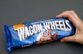 Jammie Wagon Wheels pack in woman hand