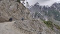 Jammu and Kashmir, India - June 16 2019: Dangerous high altitude roads of Zojila Pass Royalty Free Stock Photo