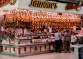 Jamon ham store in Valencia Central Market or Mercat Central