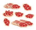 Jamon. Hamon. Traditional Spanish food. Meat. Pig leg. Vector illustration.