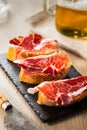 Jamon iberico tapas Royalty Free Stock Photo