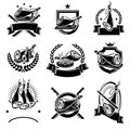 Jamon label and icon set. Collection jamon icons. Vector