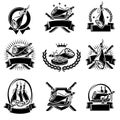 Jamon label and icon set. Collection jamon icons. Vector