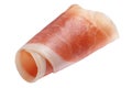 Jamon cured meat ham slice rolled up, paths, top Royalty Free Stock Photo