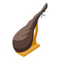 Jamon on wooden stand icon isometric vector. Sesame hamon