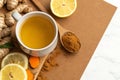 Jamu Indonesian Herbal Beverage with Turmeric, Ginger, and Lemon Royalty Free Stock Photo