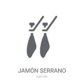 JamÃÂ³n Serrano icon. Trendy JamÃÂ³n Serrano logo concept on white