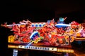 Giant illuminated Nebuta float in Nebuta Warasse, Aomori, Japan