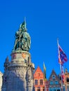 The Jan Breydel and Pieter de Coninck statue in Bruges Brugge, Belgium Royalty Free Stock Photo