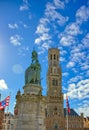 The Jan Breydel and Pieter de Coninck statue in Bruges Brugge, Belgium Royalty Free Stock Photo