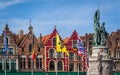 Jan Breydel and Pieter De Coninck statues, Bruges Royalty Free Stock Photo