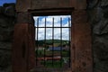 , - Jan 01, 1970: Closeup of a barred door in an old castle