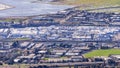 Jan 14, 2017 Fremont / CA / USA - Aerial view of Tesla Factory situated in Silicon Valley, East San Francisco bay area, California Royalty Free Stock Photo