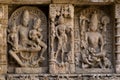 God and Goddesses stone carving ; underground structure ; step well Rani Ki Vav constructed by Queen Udayamati wife of King Bhimde Royalty Free Stock Photo