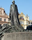 Jan Hus Memorial at the Town Square in Prague, Czech Republic Royalty Free Stock Photo
