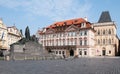 The Jan Hus Memorial and German State Gymnasium where where Franz Kafka studied