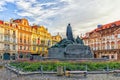 The Jan Hus Memorial in Old Town Square of Prague, Czech Republic