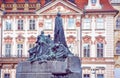 Jan Hus Memorial, Old Town Square, Prague, Czech Royalty Free Stock Photo