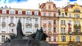 The Jan Hus monument at the old town square in Prague, Czech Rep Royalty Free Stock Photo