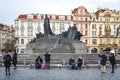 Jan Hus monument in Old Town square in Prague, Czech Republic Royalty Free Stock Photo