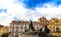 The Jan Hus monument at the old town square in Prague during day Royalty Free Stock Photo