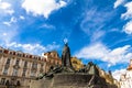 The Jan Hus monument at the old town square in Prague Royalty Free Stock Photo