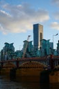 2 Jan 2023 - Lononn UK: View of St George\'s wharf construction development over vauxhall bridge london