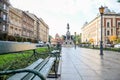 Jan Matejko Square in Krakow city, Poland Royalty Free Stock Photo