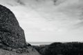 Ruin and remain of stone wall of Nakijin Gusuku castle remain, N