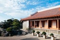 Building in Shuri Castle under clear blue sky, Naha, Okinawa, Japan