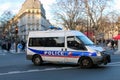 18 Jan 2020, Paris, France - police car at protests of the yellow vests movement