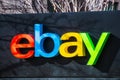 Jan 12, 2020 San Jose / CA / USA - Ebay logo at their corporate headquarters in Silicon Valley; eBay Inc. is an American Royalty Free Stock Photo