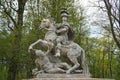 The Jan Sobieski statue in Lazienki Park. Monument of Sobieski in Warsaw. Poland. Royalty Free Stock Photo