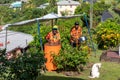 St George`s, Grenada, West Indies - Musicians playing steel pan