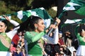 2020 Tournament of Roses Parade flag girl in marching band