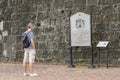 Jan 21,2018 A tourist reading a sign at Fort Santiago in Intramuros, Manila