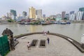 Jan 21,2018 Tourist waching Manila pasig river view from Fort Santiago view deck, Intramuros, Manila