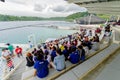 Jan 27,2018 Tourists enjoy dolphin show at Ocean Adventure, Subic