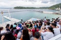 Jan 27,2018 Tourists enjoy dolphin show at Ocean Adventure, Subic