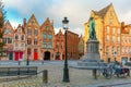 Jan Van Eyck Square in Bruges, Belgium Royalty Free Stock Photo
