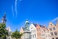 Jan Van Eyck Square in Bruges, Belgium Royalty Free Stock Photo