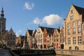 Jan van Eyck square in Bruges, Belgium Royalty Free Stock Photo