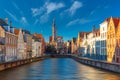 Jan Van Eyck Square and Spiegelrei in Bruges Royalty Free Stock Photo