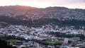 2018, JAN 1 - Wellington, New Zealand, The panorama landscape view of the building and scenery of the city at sunset. I Royalty Free Stock Photo