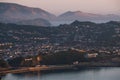 2018, JAN 1 - Wellington, New Zealand, The panorama landscape view of the building and scenery of the city at sunset. I Royalty Free Stock Photo