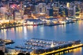 2018, JAN 1 - Wellington, New Zealand, The panorama landscape view of the building and scenery of the city at sunset. I Royalty Free Stock Photo